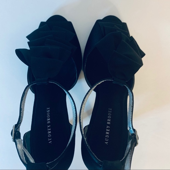 Audrey Brook | Estella Black Satin Peep To… - Picture 6 of 14